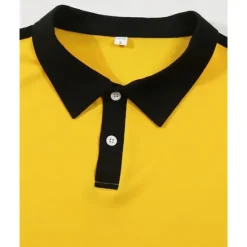 Discount OUKU Men's Golf Shirt Golf Polos Shirts Work Casual Lapel Long Sleeve Basic Modern Color Block Patchwork Buttons Spring & Fall Regular Fit Wine Black Yellow Navy Blue Golf Shirt