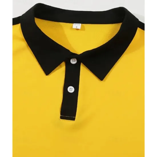 Discount OUKU Men's Golf Shirt Golf Polos Shirts Work Casual Lapel Long Sleeve Basic Modern Color Block Patchwork Buttons Spring & Fall Regular Fit Wine Black Yellow Navy Blue Golf Shirt