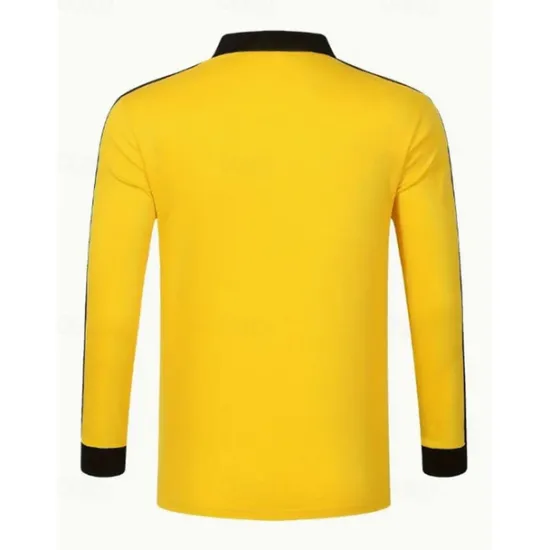 Discount OUKU Men's Golf Shirt Golf Polos Shirts Work Casual Lapel Long Sleeve Basic Modern Color Block Patchwork Buttons Spring & Fall Regular Fit Wine Black Yellow Navy Blue Golf Shirt
