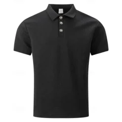 New OUKU Men's Golf Shirt Golf Polos Shirts Work Casual Lapel Short Sleeve Basic Modern Plain Buttons Jacquard Summer Regular Fit Black White Sky Blue Khaki Gray Golf Shirt