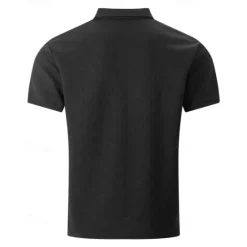 New OUKU Men's Golf Shirt Golf Polos Shirts Work Casual Lapel Short Sleeve Basic Modern Plain Buttons Jacquard Summer Regular Fit Black White Sky Blue Khaki Gray Golf Shirt