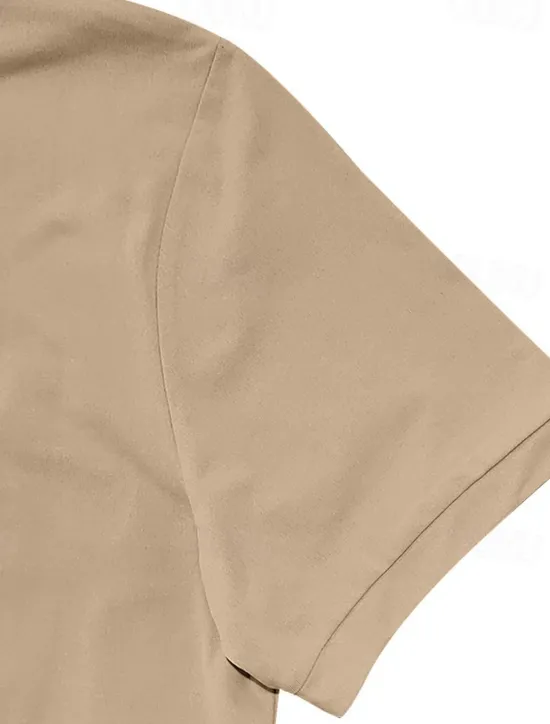 Outlet OUKU Men's Golf Shirt Golf Polos Shirts Work Casual Lapel Short Sleeve Basic Modern Plain Buttons Summer Regular Fit Black Blue Brown Khaki Army Green Gray Golf Shirt