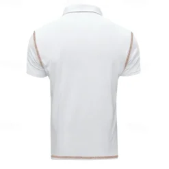 Outlet OUKU Men's Golf Shirt Golf Polos Shirts Work Casual Lapel Short Sleeve Basic Modern Color Block Patchwork Buttons Summer Regular Fit Black White Burgundy Navy Blue Khaki Army Green Golf Shirt