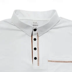 Outlet OUKU Men's Golf Shirt Golf Polos Shirts Work Casual Lapel Short Sleeve Basic Modern Color Block Patchwork Buttons Summer Regular Fit Black White Burgundy Navy Blue Khaki Army Green Golf Shirt