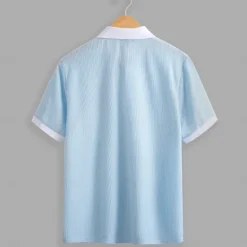Hot OUKU Men's Golf Shirt Knit Polo Business Casual Classic Short Sleeve Fashion Solid Color Button Knitted Summer Spring Regular Fit Light Brown White Burgundy Sky Blue Dark Grey Golf Shirt