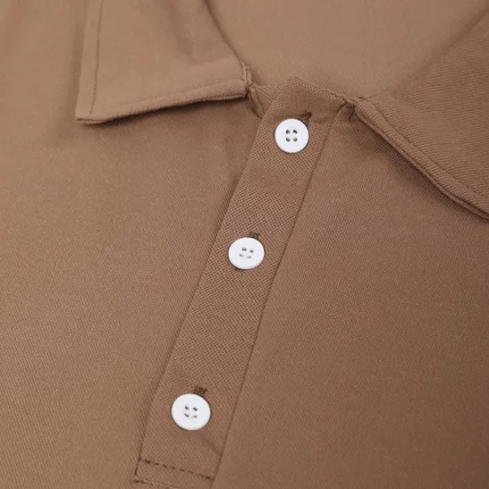 Online OUKU Men's Golf Shirt Knit Polo Street Casual Polo Collar Classic Long Sleeve Fashion Casual Solid Color Plain Button Front Simple Spring & Fall Regular Fit Black White Light Green Pink Wine Navy Blue