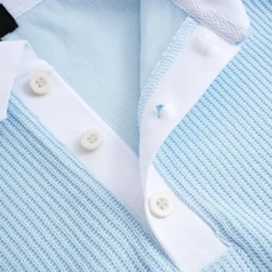 Online OUKU Men's Golf Shirt Knit Polo Business Casual Classic Short Sleeve Fashion Old Money Style Solid Color Button Knitted Summer Spring Regular Fit Light Blue White Burgundy Khaki Grey Golf Shirt