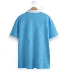 Hot OUKU Men's Golf Shirt Knit Polo Work Casual Ribbed Polo Collar Classic Short Sleeve Basic Modern Color Block Ribbed Spring & Summer Regular Fit White Yellow Blue Green Gray Golf Shirt