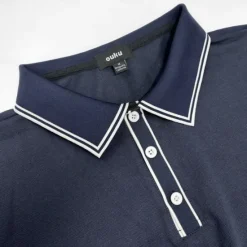 New OUKU Men's Golf Shirt Pique Polo Shirt Work Business Ribbed Polo Collar Classic Short Sleeve Basic Modern Solid Color Buttons Ribbed Spring & Summer Regular Fit Black Wine Navy Blue Royal Blue Golf Shirt