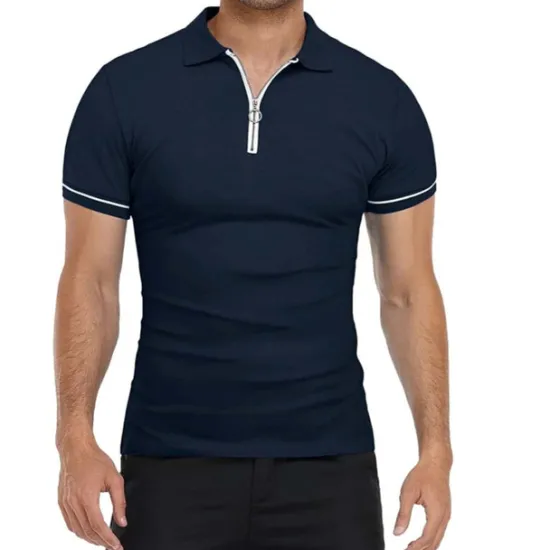 Discount OUKU Men's Golf Shirt Polo Sports & Outdoor Casual Quarter Zip Short Sleeve Fashion Streetwear Solid Color Plain Zipper Summer Light Blue Black White Red Navy Blue Dark Grey Golf Shirt