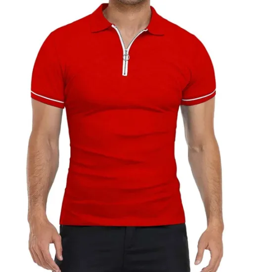 Discount OUKU Men's Golf Shirt Polo Sports & Outdoor Casual Quarter Zip Short Sleeve Fashion Streetwear Solid Color Plain Zipper Summer Light Blue Black White Red Navy Blue Dark Grey Golf Shirt