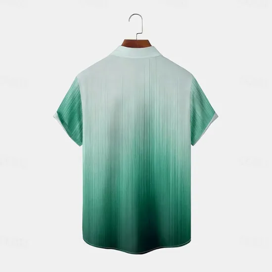 Sale OUKU Men's Gradient Color Coconut Palm Shirt Summer Hawaiian Shirt Button Up Shirt Short Sleeve Hawaiian Vacation Holiday Beach Wear Summer Spring Turndown 3D Print Collared Shirts Front One Pocket Blue