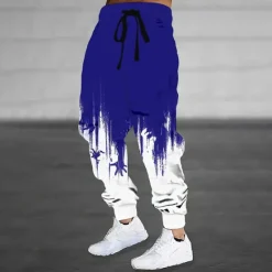 Sale OUKU Men's Gradient Dripping Ink Sweatpants Joggers Trousers Mid Waist Drawstring Elastic Waist Casual Jogging Streetwear Workout Athletic Sweatpants with Pockets Spring Fall 3D Print Black Red Purple