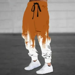Sale OUKU Men's Gradient Dripping Ink Sweatpants Joggers Trousers Mid Waist Drawstring Elastic Waist Casual Jogging Streetwear Workout Athletic Sweatpants with Pockets Spring Fall 3D Print Black Red Purple