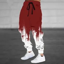 Sale OUKU Men's Gradient Dripping Ink Sweatpants Joggers Trousers Mid Waist Drawstring Elastic Waist Casual Jogging Streetwear Workout Athletic Sweatpants with Pockets Spring Fall 3D Print Black Red Purple