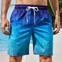 Outlet OUKU Men's Gradient Graphic Prints Swimming Trunks Board Shorts Swim Shorts Mid Waist Hawaiian Boho Casual Daily Holiday Drawstring with Mesh lining Elastic Waist Designer Clothing Apparel