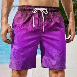 Outlet OUKU Men's Gradient Graphic Prints Swimming Trunks Board Shorts Swim Shorts Mid Waist Hawaiian Boho Casual Daily Holiday Drawstring with Mesh lining Elastic Waist Designer Clothing Apparel