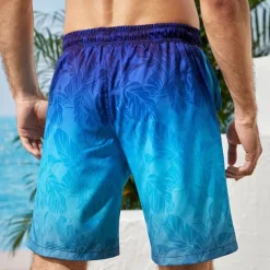 Outlet OUKU Men's Gradient Graphic Prints Swimming Trunks Board Shorts Swim Shorts Mid Waist Hawaiian Boho Casual Daily Holiday Drawstring with Mesh lining Elastic Waist Designer Clothing Apparel