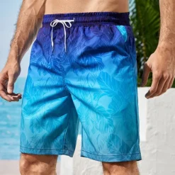 Outlet OUKU Men's Gradient Graphic Prints Swimming Trunks Board Shorts Swim Shorts Mid Waist Hawaiian Boho Casual Daily Holiday Drawstring with Mesh lining Elastic Waist Designer Clothing Apparel