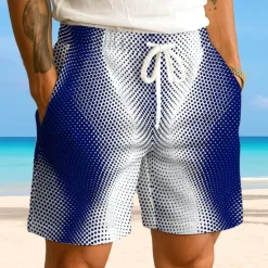 Hot OUKU Men's Gradient Round Dots Waffle Shorts Sweat Shorts Casual Shorts Mid Waist Fashion Casual Vacation Jogging Workout Elastic Drawstring Waist Shorts with Pockets Designer Clothing Apparel