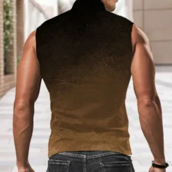 Best OUKU Men's Gradient Shirt Western Shirt Cowboy Shirt Sleeveless Western Style Outdoor Causal Summer Spring Shirt Collar Khaki