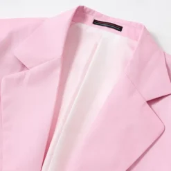 OUKU Men's Graduation Blazer Business Cocktail Party Wedding Party Fashion Casual Spring & Fall Polyester Linen Plain Pocket Buttons Comfortable Single Breasted One-button Blazer Light Pink Yellow Pink
