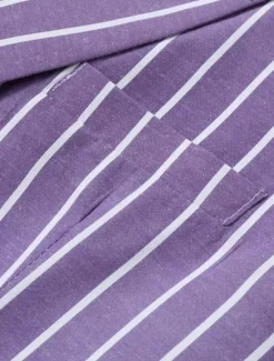 Best OUKU Men's Graduation Blazer Formal Evening Wedding Party Birthday Party Fashion Casual Spring & Fall 95% Polyester 5% Spandex Stripes Pocket Casual / Daily Single Breasted Blazer Pink Blue Orange Green