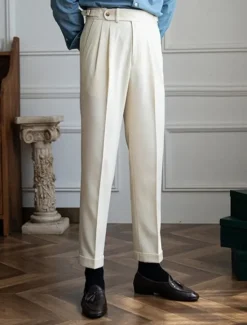 Outlet OUKU Men's Graduation Dress Pants Trousers Chinos Pocket Solid Color Comfort Formal Party Work Fashion Classic Style Black Khaki Micro-elastic