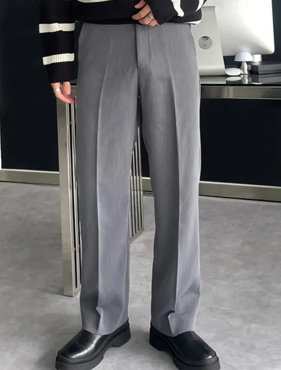 Best OUKU Men's Graduation Dress Pants Trousers Chinos Slacks Buttons Pocket Straight Leg Plain Comfort Formal Party Work Fashion Classic Style Black Dark Gray Micro-elastic