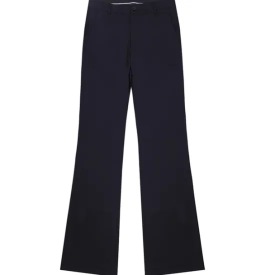 Discount OUKU Men's Graduation Dress Pants Flared Pants Bell Bottom Trousers Pocket Straight Leg Solid Colored Comfort Wedding Office Business Streetwear Retro Black Deep Blue Micro-elastic