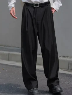 Clearance OUKU Men's Graduation Dress Pants Trousers Chinos Buttons Pocket Plaid Comfort Formal Party Work Fashion Classic Style Black Brown Micro-elastic
