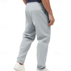 Discount OUKU Men's Graduation Trousers Casual Pants Pocket Drawstring Elastic Waist Plain Comfort Sports Outdoor Daily Fashion Casual Black White Micro-elastic