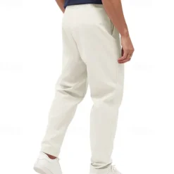 Discount OUKU Men's Graduation Trousers Casual Pants Pocket Drawstring Elastic Waist Plain Comfort Sports Outdoor Daily Fashion Casual Black White Micro-elastic
