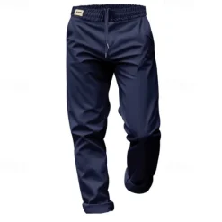 Discount OUKU Men's Graduation Trousers Casual Pants Pocket Drawstring Elastic Waist Plain Comfort Sports Outdoor Daily Fashion Casual Black White Micro-elastic