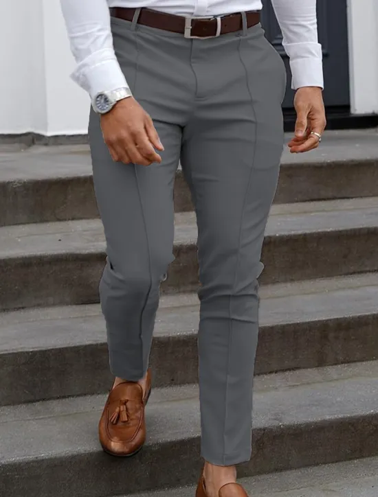 Discount OUKU Men's Graduation Trousers Chinos Chino Pants Pocket Plain Comfort Breathable Office Daily Casual Black Red