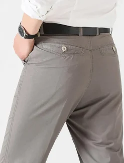 Clearance OUKU Men's Graduation Trousers Chinos Chino Pants Pocket Plain Comfort Breathable Outdoor Daily Going out Fashion Casual Black Khaki