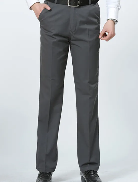 Hot OUKU Men's Graduation Trousers Chinos Chino Pants Pocket Straight Leg Plain Comfort Breathable Outdoor Daily Going out Fashion Casual Dark Khaki Black