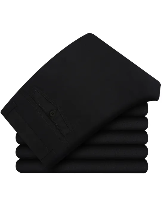 Hot OUKU Men's Graduation Trousers Chinos Chino Pants Pocket Straight Leg Plain Comfort Breathable Outdoor Daily Going out Fashion Casual Dark Khaki Black