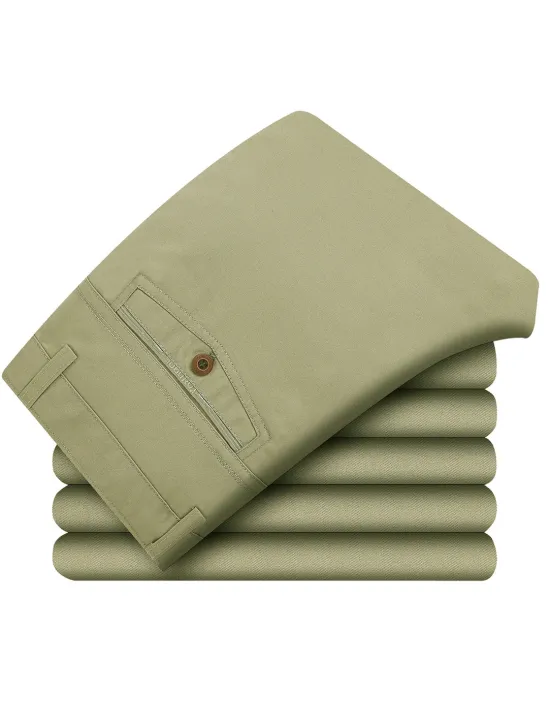 Hot OUKU Men's Graduation Trousers Chinos Chino Pants Pocket Straight Leg Plain Comfort Breathable Outdoor Daily Going out Fashion Casual Dark Khaki Black