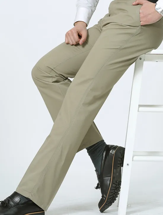 Hot OUKU Men's Graduation Trousers Chinos Chino Pants Pocket Straight Leg Plain Comfort Breathable Outdoor Daily Going out Fashion Casual Dark Khaki Black