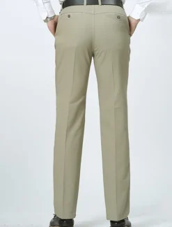 Hot OUKU Men's Graduation Trousers Chinos Chino Pants Pocket Straight Leg Plain Comfort Breathable Outdoor Daily Going out Fashion Casual Dark Khaki Black
