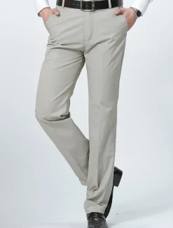 Hot OUKU Men's Graduation Trousers Chinos Chino Pants Pocket Straight Leg Plain Comfort Breathable Outdoor Daily Going out Fashion Casual Dark Khaki Black