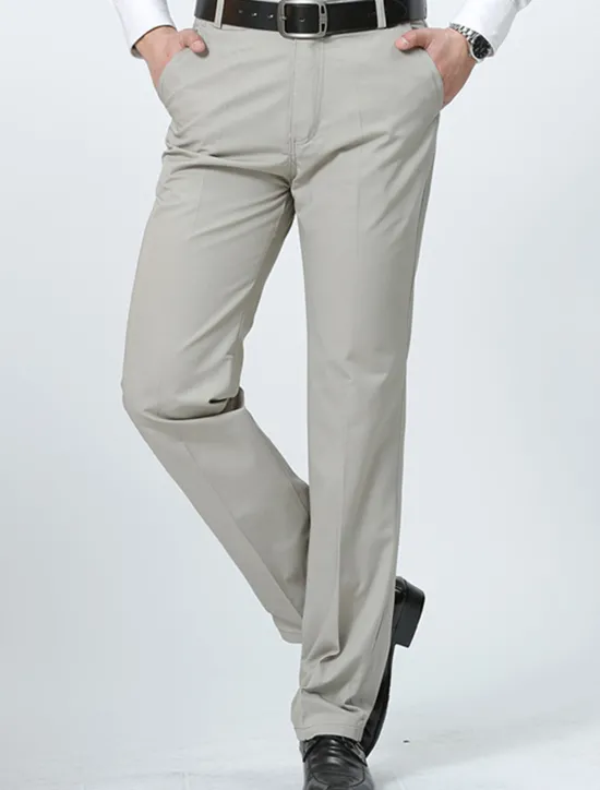 Hot OUKU Men's Graduation Trousers Chinos Chino Pants Pocket Straight Leg Plain Comfort Breathable Outdoor Daily Going out Fashion Casual Dark Khaki Black