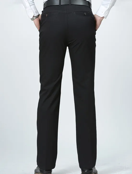 Hot OUKU Men's Graduation Trousers Chinos Chino Pants Pocket Straight Leg Plain Comfort Breathable Outdoor Daily Going out Fashion Casual Dark Khaki Black