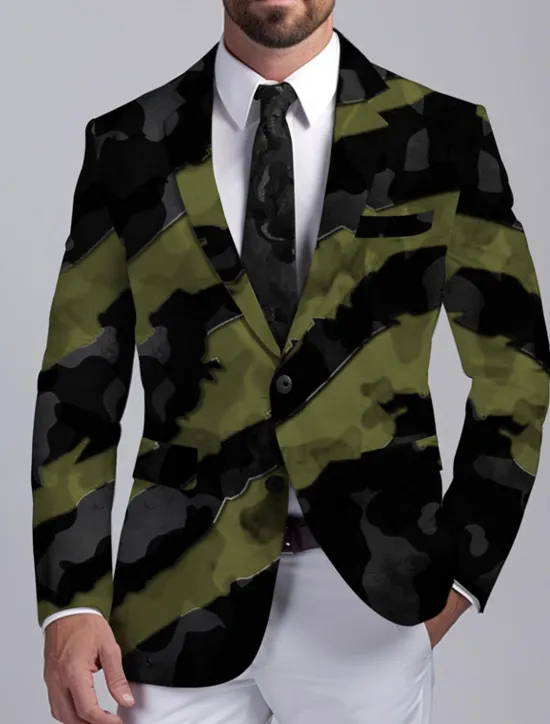 OUKU Men's Graffiti Long Sleeve Turndown Business Work Wear to work Going out Buttons Print Multi Pocket