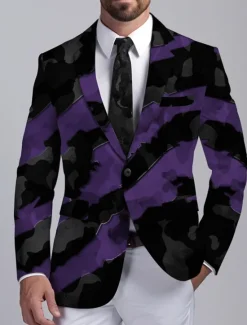 OUKU Men's Graffiti Long Sleeve Turndown Business Work Wear to work Going out Buttons Print Multi Pocket