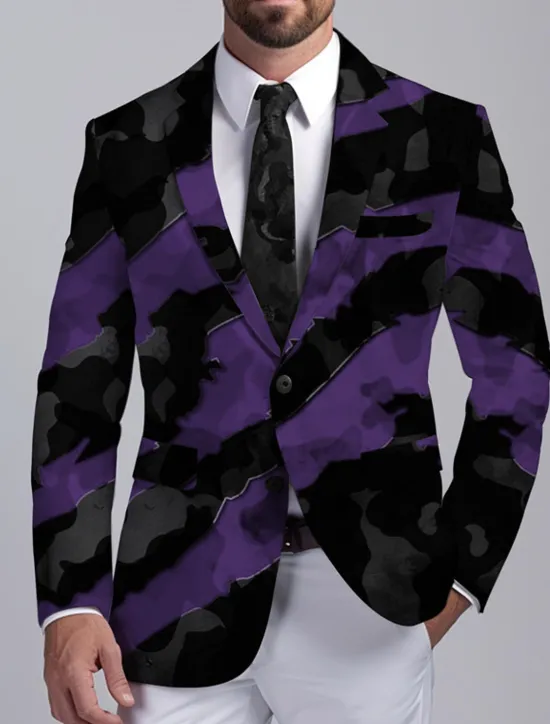 OUKU Men's Graffiti Long Sleeve Turndown Business Work Wear to work Going out Buttons Print Multi Pocket