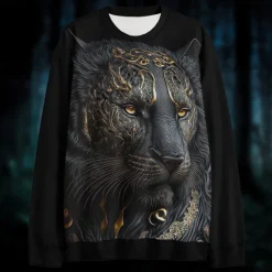 Sale OUKU Men's Graphic Animal Dark Sweatshirts Golf Pullover Sweatshirt Long Sleeve Sweatshirt Hooded Vacation Cool Daily Print Vacation Sports Outdoor Going out Printing Winter Spring & Fall Black