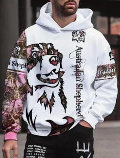 New OUKU Men's Graphic Animal Dragon Hoodie Hoodies Sweatshirt Streetwear Designer Long Sleeve Hooded Sports & Outdoor Daily Wine Red Pink Print Spring & Fall Designer