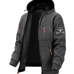 New OUKU Men's Graphic Animal Long Sleeve Sweatshirts Hooded Streetwear Designer Sports & Outdoor Casual Spring & Fall Navy Blue Dark Gray Gray Clothing Apparel Designer S M L XL XXL 3XL